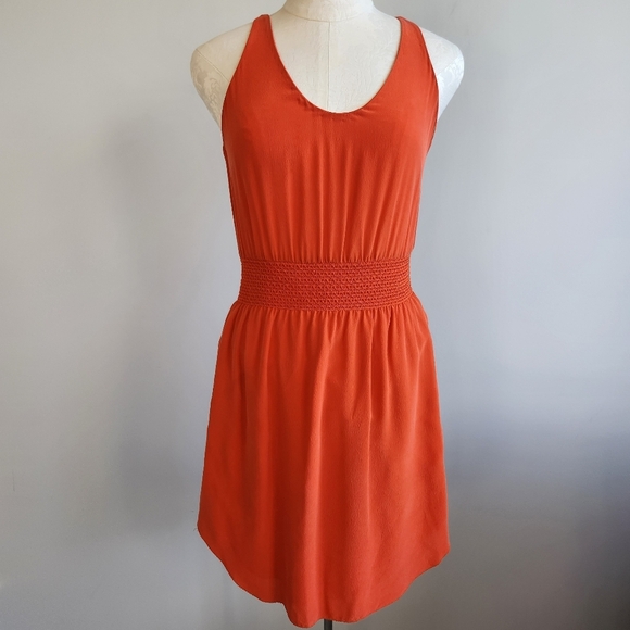 ARITZIA Babaton Orange 100 % Silk Tank Top Sleeveless Dress Size S Coquette - Picture 2 of 15